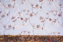 Dahlia Organza Embroidery Polyester Fabric - Embroidered Floral Sheer With Sequins Embellishment, 54" Width (1 Yard)