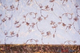 Dahlia Organza Embroidery Polyester Fabric - Embroidered Floral Sheer With Sequins Embellishment, 54" Width (1 Yard)