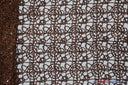 Open Weave Chain Chemical Lace Polyester Fabric - Sheer Metallic Open Work, Sequins Embellished, 50" Width, 10 Colors (1 Yard)