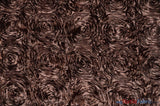 Rosette Satin Polyester Fabric - 3D Satin Floral Embroidery, 52/54" Width (Yards, Bolts, Sample Swatch)