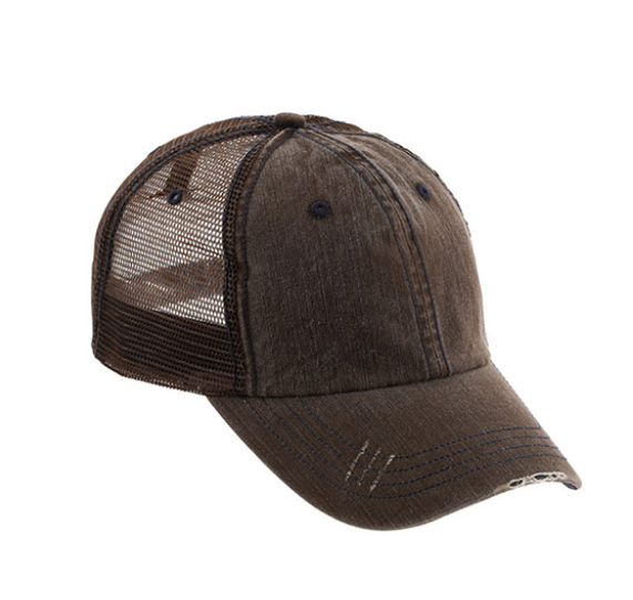 Jean Cap Cotton Polyester Fabric - Brown, Casual, Adjustable (1 Piece)