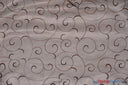 Swirl Organza Polyester Fabric - Embroidered Swirl Sheer, 52/54" Width, Multiple Colors (1 Yard)