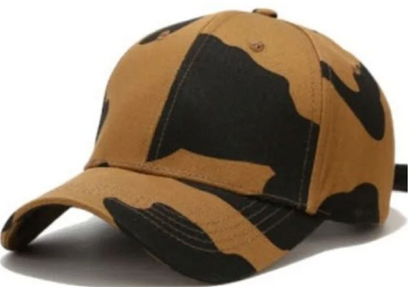 Cow Print Caps Cotton Fabric - Brown And Black, Simple Style (1 Piece)