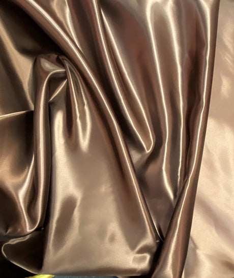 Brown Bridal Satin Fabric - Brown, 58"-60" Width (1 Yard)