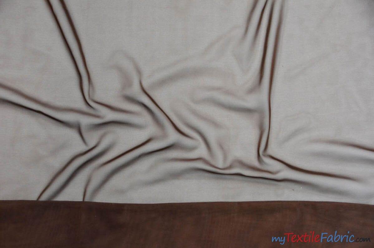 Double Georgette 100 Percent Polyester Fabric - Sheer Crepe Texture, 60" Width, Multiple Colors (1 Yard)