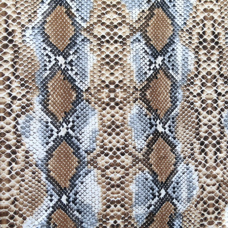 Swim Knit Nylon Spandex Brown Grey Vertical Python