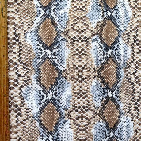 Swim Knit Nylon Spandex Brown Grey Vertical Python
