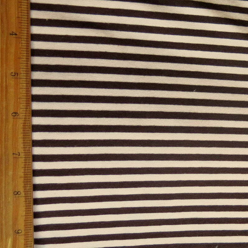 Cotton Lycra Brown and Pink 3/16" Stripe Knit Fabric