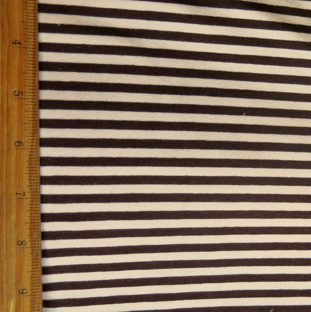 Cotton Lycra Brown and Pink 3/16" Stripe Knit Fabric
