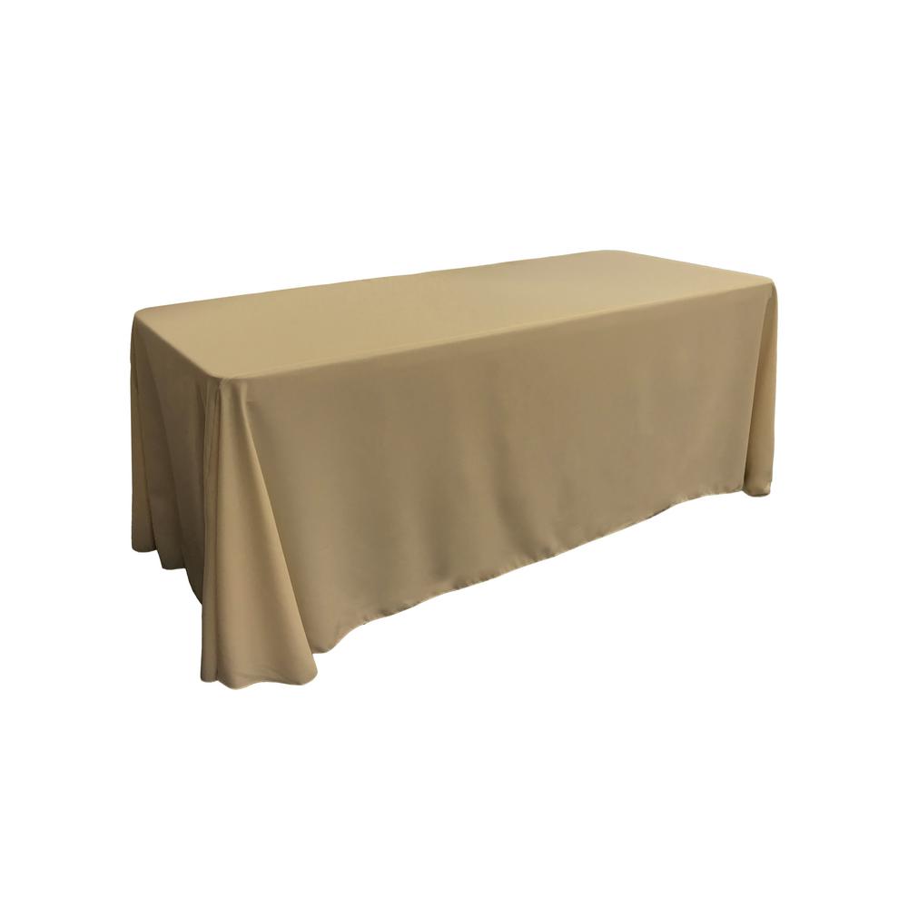 Taupe 100% Polyester Rectangular Tablecloth 90″ x 156″