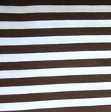 Cotton Lycra Knit Brown and White 3/8" Stripe 24" Remnant