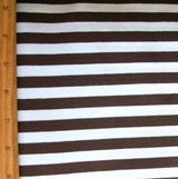 Cotton Lycra Knit Brown and White 3/8" Stripe 24" Remnant