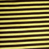 Cotton Lycra Knit Fabric Brown and Yellow 3/8 Stripe