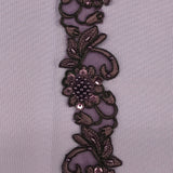Beaded Corded Lace Trimming Embroidered On 100 Percent Polyester Organza Fabric - 2" Width, 21 Colors (1 Yard)