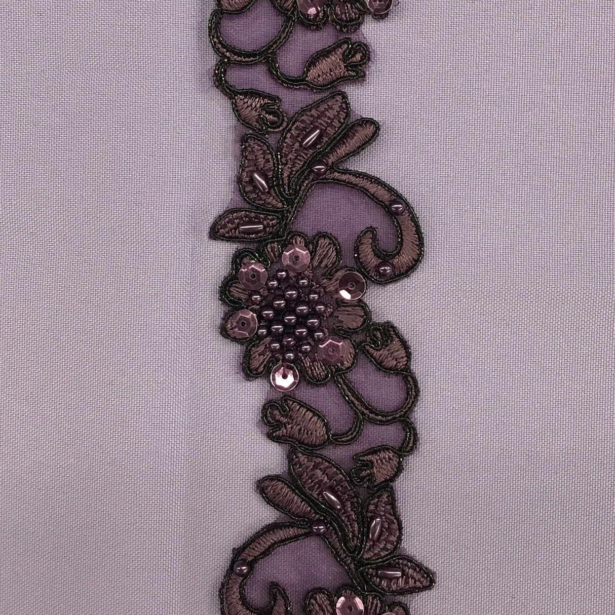 Beaded Corded Lace Trimming 2" Polyester Organza