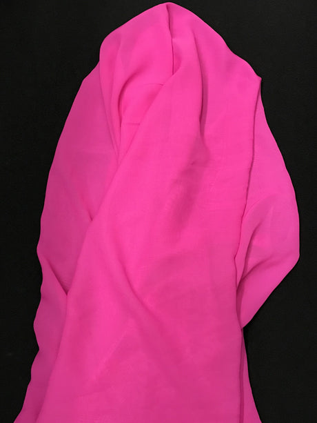 Bright Fuchsia Polyester Chiffon Fabric - Bright Fuchsia, Sheer, 59"-60" Width (1 Yard)