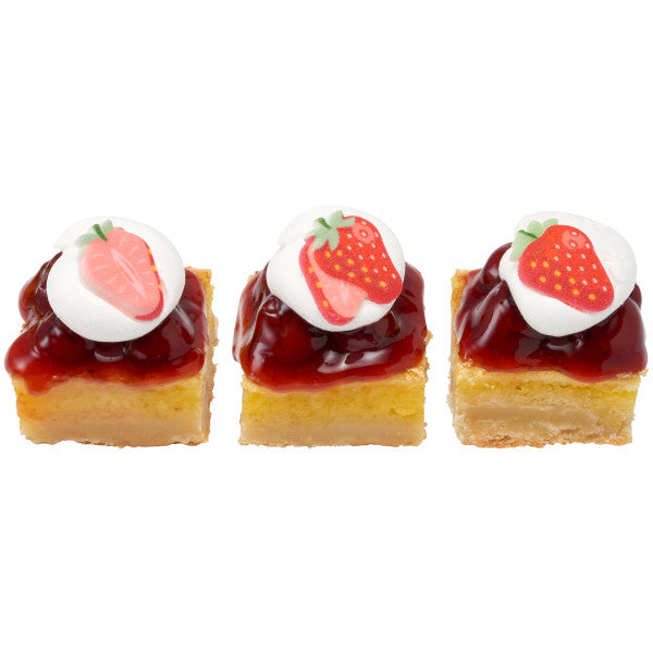 Strawberries Dec-Ons Sugar Edible Decorations 12ct