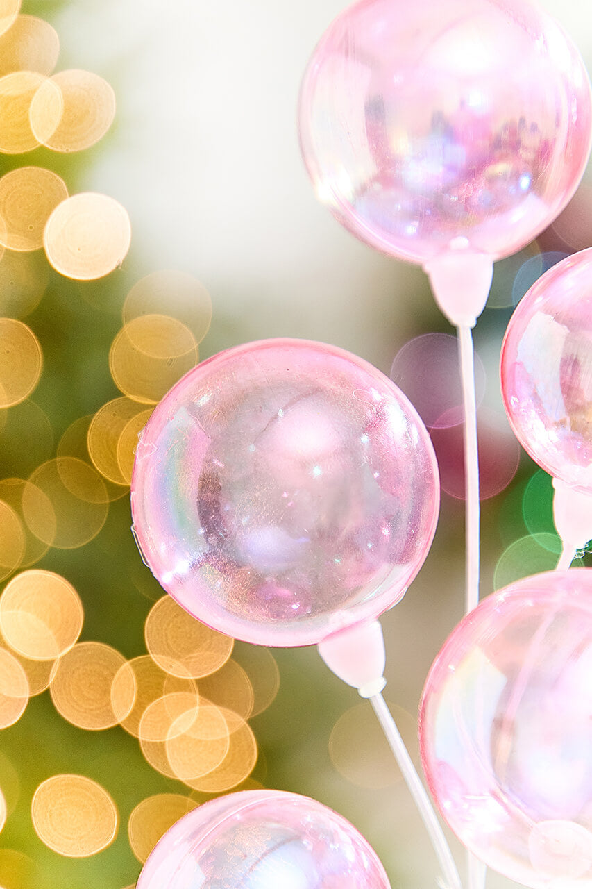15" Pink Iridescent Ball Pick