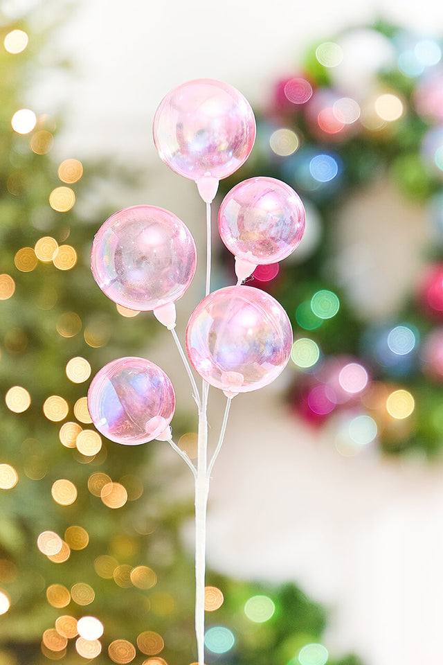 15" Pink Iridescent Ball Pick