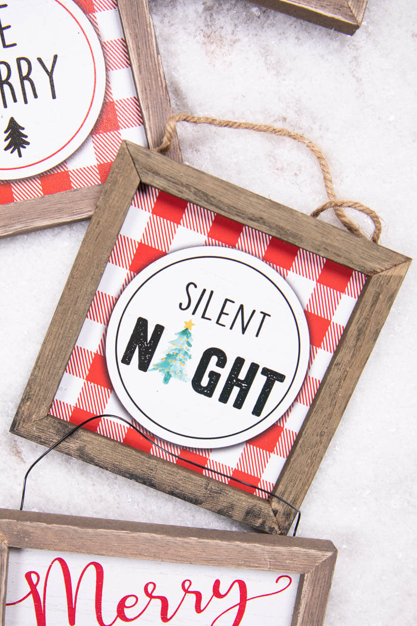 5.5” Wood Holiday Sign Ornament