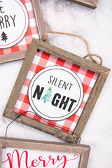 5.5” Wood Holiday Sign Ornament