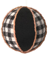 4” Country Check Fabric Ball Ornament