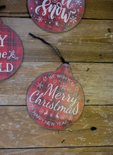 8.6 Inch Metal Buffalo Check Christmas Ornament