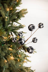 25” Black & White Buffalo Check Plaid Ball Spray