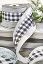 4” x 10 Yard Metallic Check Solid Edge Wired Ribbon