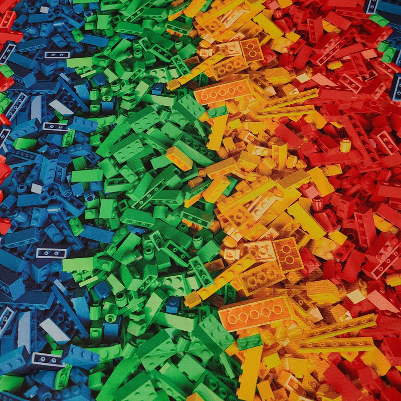 Quilting Cotton Rainbow Building Blocks Novelty Fabric