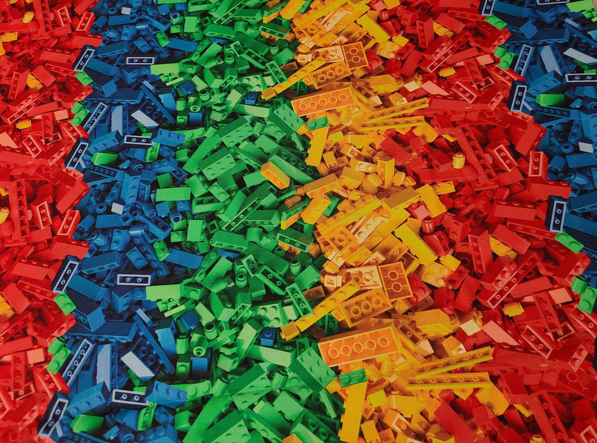 Quilting Cotton Rainbow Building Blocks Novelty Fabric