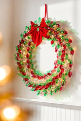 30" Mr. Christmas C9 Bulb Wreath - Red, Green & Clear