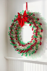 30" Mr. Christmas C9 Bulb Wreath - Red, Green & Clear