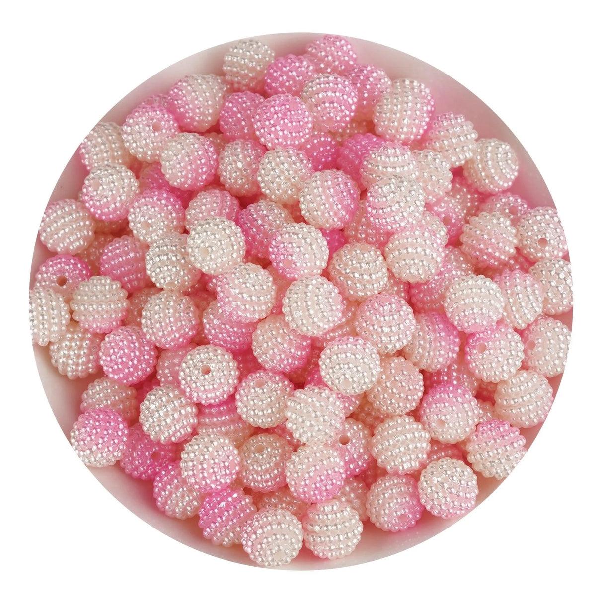 Bumpy Beads - Light Pink & White 2 Tone (215 per Bag - 10mm)