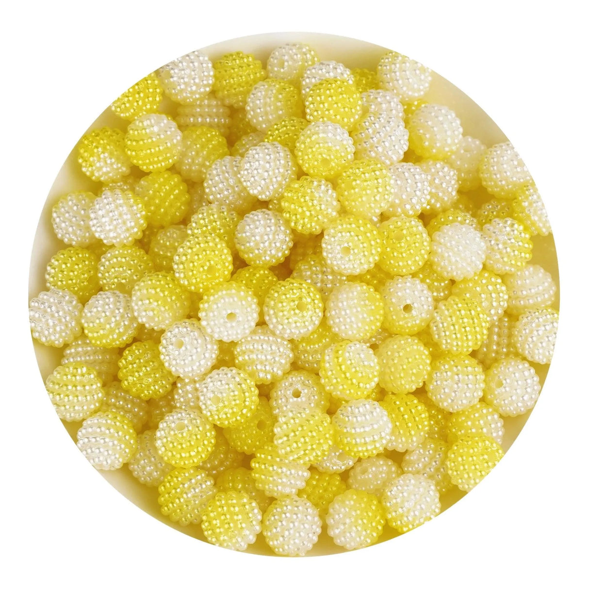 Bumpy Beads - Yellow & White 2 Tone (215 per Bag - 10mm)