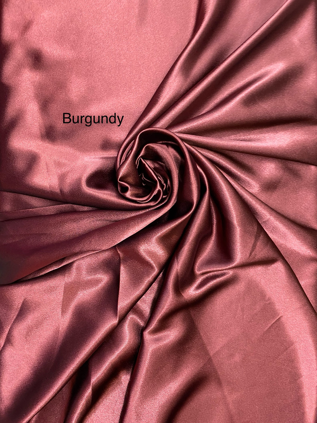 Crepe Satin Polyester Fabric - Burgundy, Shiny, 58" Width (1 Yard)