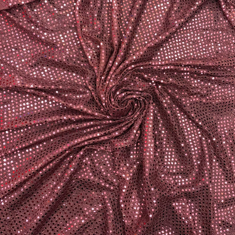 Burgundy Small Confetti Sequin Polyester Fabric - Burgundy Confetti Dot Sequin, 42" Width (1 Yard)