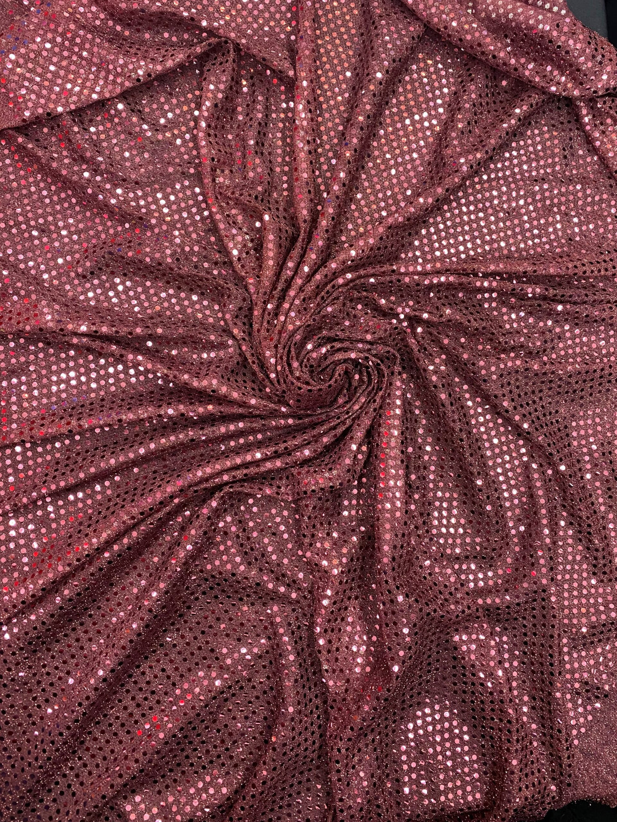 Burgundy Small Confetti Sequin Polyester Fabric - Burgundy Confetti Dot Sequin, 42" Width (1 Yard)
