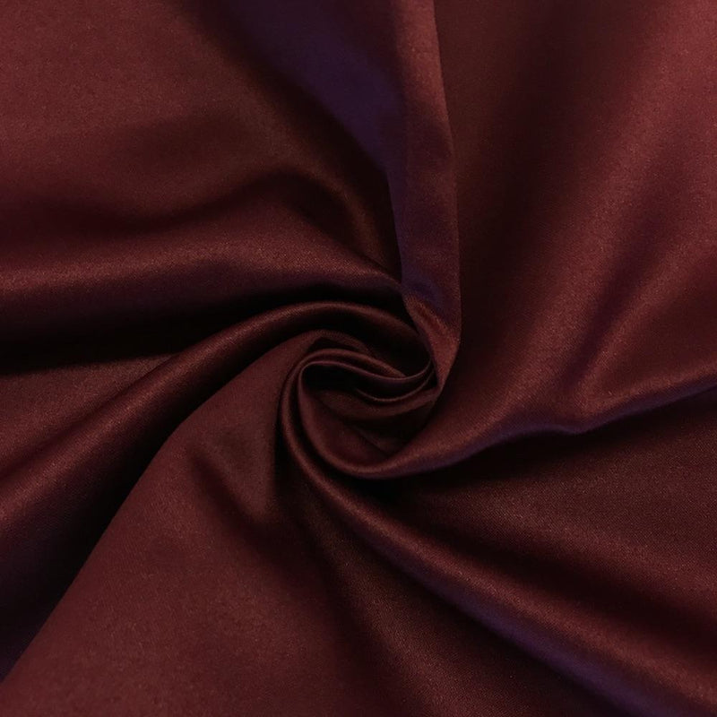 Burgundy Matte Satin Peau De Soie Duchess Satin Fabric - Burgundy, Solid, 58/60" Wide