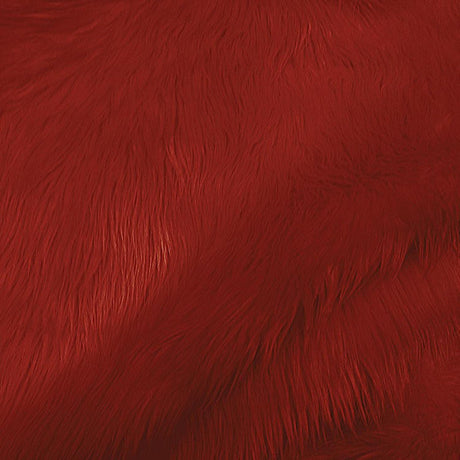 Burgundy Faux Fur Fabric - Luxury Shaggy, Burgundy, 60" Width (1 Yard)