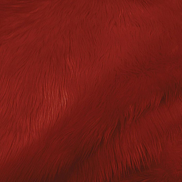 Burgundy Faux Fur Fabric - Luxury Shaggy, Burgundy, 60" Width (1 Yard)