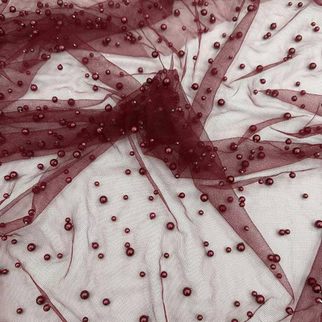 1 Yard Pearl Tulle Fabric Soft Sheer Mesh 58 Inch Width for Bridal Gowns