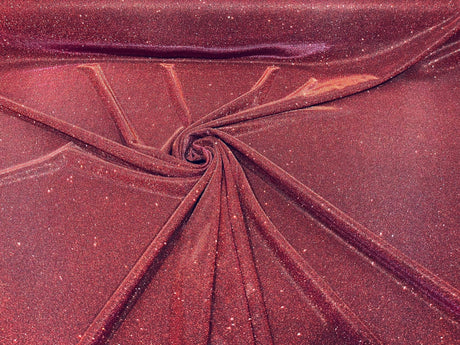 Burgundy Moon Shadow Shimmer Glitter Fabric - Burgundy, Full Glitter Covered Shimmer, 58/60" Wide (1 Yard)