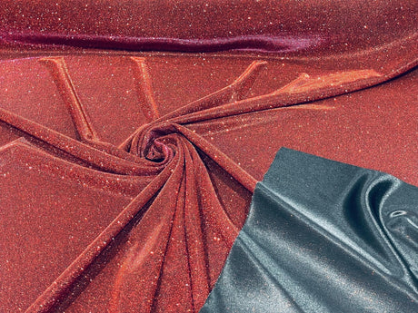 Burgundy Moon Shadow Shimmer Glitter Fabric - Burgundy, Full Glitter Covered Shimmer, 58/60" Wide (1 Yard)