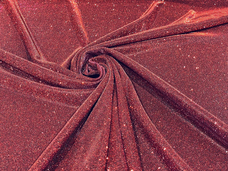 Burgundy Moon Shadow Shimmer Glitter Fabric - Burgundy, Full Glitter Covered Shimmer, 58/60" Wide (1 Yard)