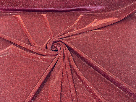 Burgundy Moon Shadow Shimmer Glitter Fabric - Burgundy, Full Glitter Covered Shimmer, 58/60" Wide (1 Yard)