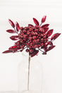 14" Burgundy Berry Bunch Metallic Stem