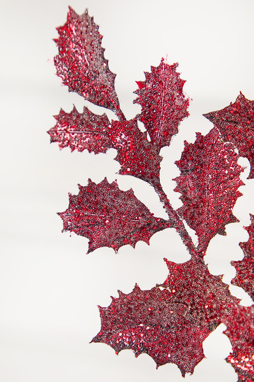 23" Burgundy Shimmer Metallic Holly