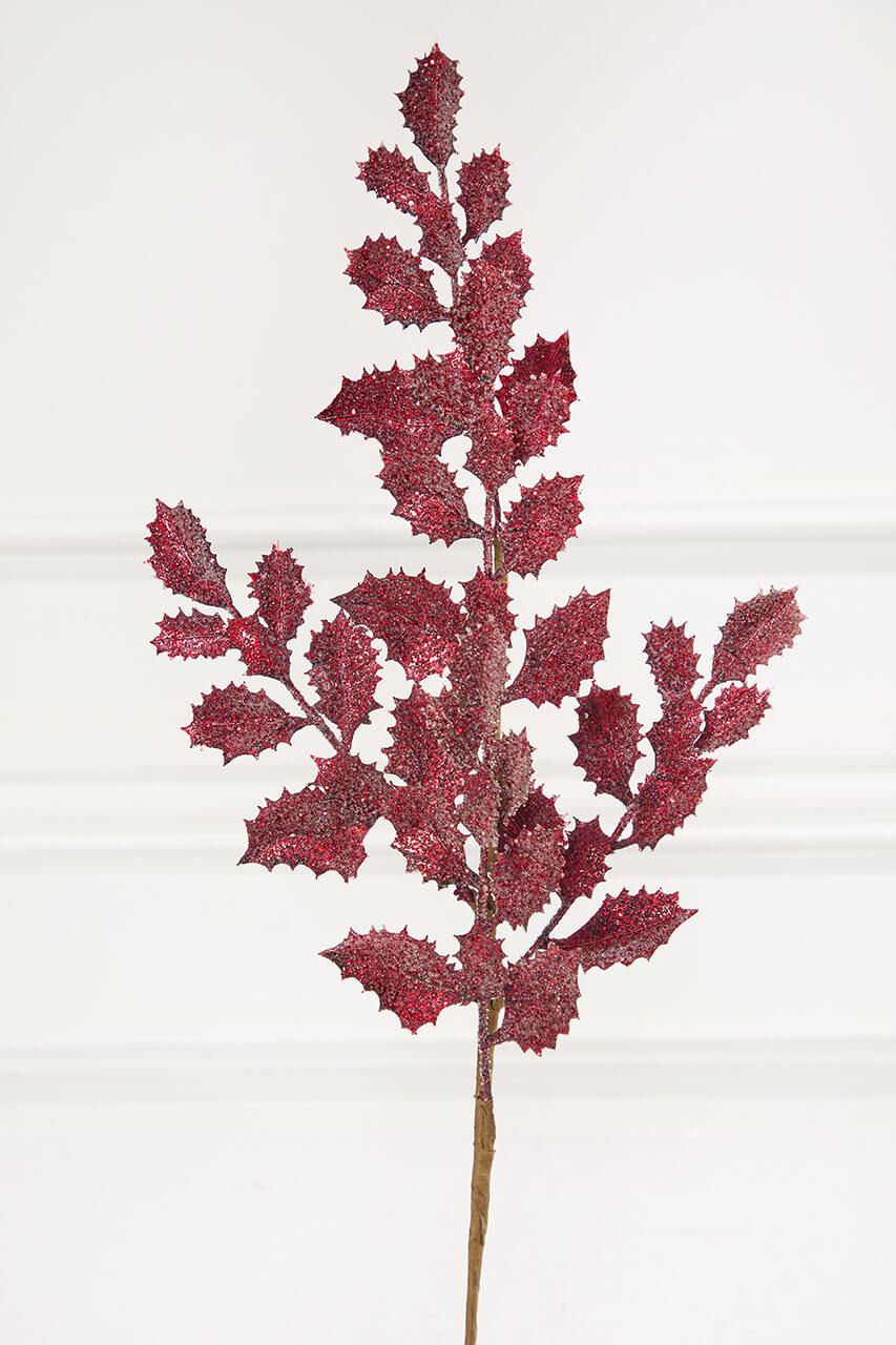 23" Burgundy Shimmer Metallic Holly