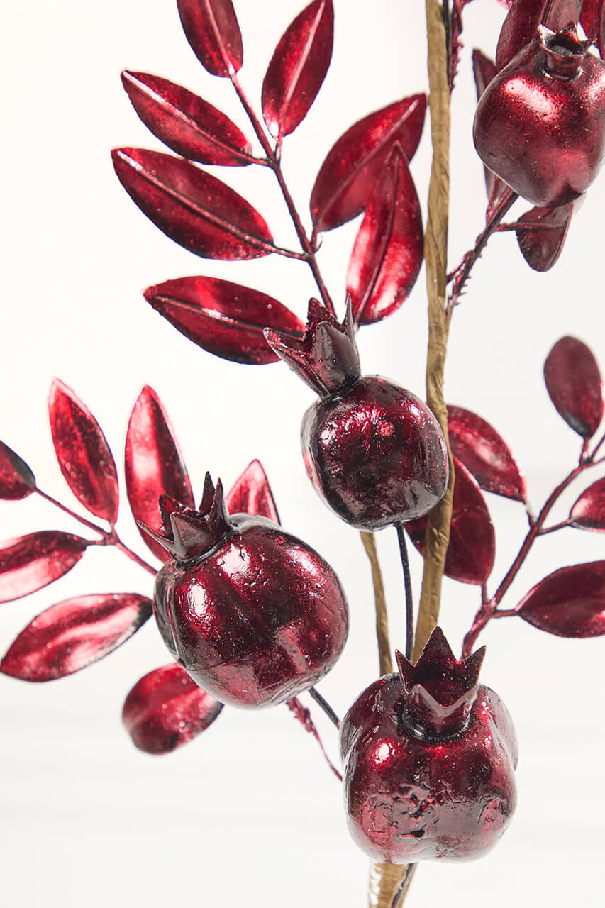 26" Burgundy Metallic Pomegranate Stem